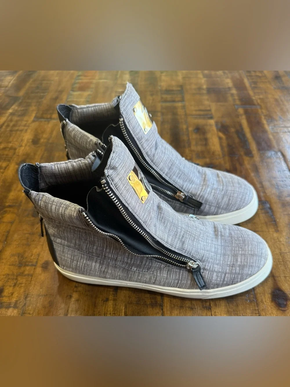 Giuseppe Zanotti Men’s Gray High-Top Designer Sneakers